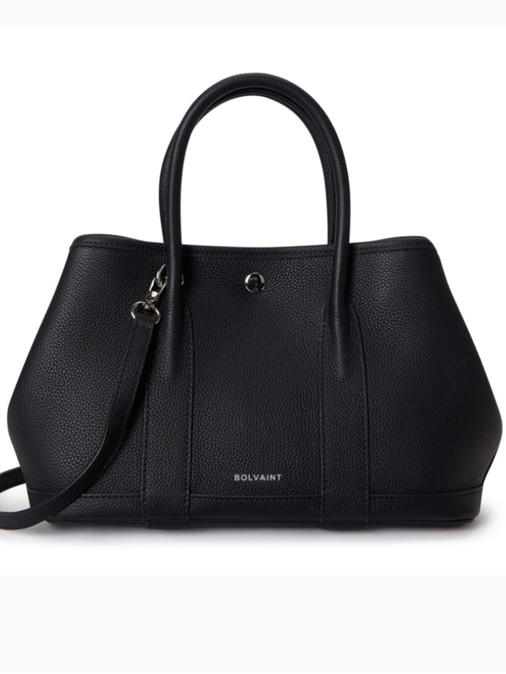 Bolvaint “The Coralie Tote” Matte Midnight Black Top Grain Pebbled Leather NEW